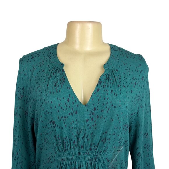Calvin Klein Jeans Womens Teal Cotton Blend Patterned Tunic Top Sz L - Picture 5 of 14